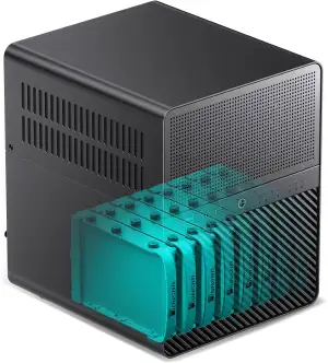 Jonsbo N3 NAS Gehäuse Schwarz – Kompaktes Mini-ITX Aluminium-Case für 8X 3,5" HD