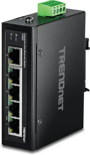 TRENDnet, TI-E50, 5-Port Unmanaged Fast Ethernet Industrieller DIN-Schienen-Swit