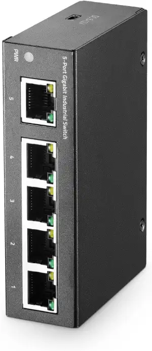 MokerLink 5 Port Gigabit-Industrie-Ethernet-Switch auf DIN-Schiene, Mini-Größe, 
