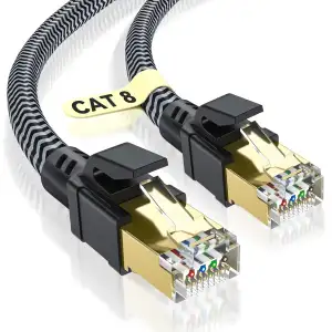 Cat 8 Ethernet Kabel 5M, 40Gbps Netzwerkkabel Hochgeschwindigkeits 2000MHz Ether