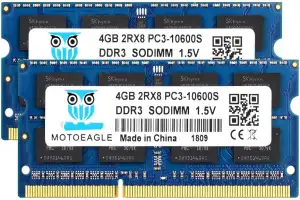 8GB Kit (2x4GB) DDR3 1333MHz PC3 10600S 4GB SODIMM 204-Pin Non-ECC 1.5V CL9 2Rx8