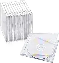 12 Stück CD/DVD Hüllen,Leerhüllen zum Abheften für 1 CD Kunststoff transparent Jewel Case Leerbox...