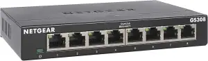 NETGEAR GS308 LAN Switch 8 Port Netzwerk Switch (Plug-and-Play Gigabit Switch LA