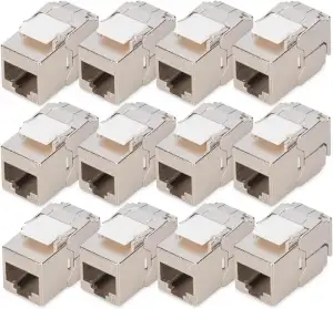 DIGITUS Keystone-Modul Cat-6A Geschirmt – 12 Stück – Kompakte Version – RJ45-Buc