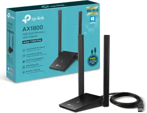 TP-Link Archer TX20U Plus WLAN Stick Für PC, WiFi 6 AX1800 Dual Band, USB 3.0, MU-MIMO, Antennen mit hoher Verstärkung, WPA3-Verschlüsselung, Kompatibel mit Windows 11/10, Schwarz
