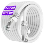 LAN Kabel 40 Meter Cat 7, Netzwerkkabel 40m Hochgeschwindigkeit Ethernet Kabel Weiß Internet Kabe...