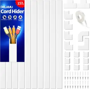 Delamu 4M Kabelkanal Weiß Selbstklebend, Kabelschacht Weiss(10 Stück- 30x17mm), 