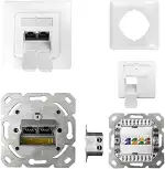 ProfiPatch Netzwerkdose Cat6 Unterputz 500MHz Lan Dose CAT6,CAT5 Unterputz 2X RJ45 Port Anschluss...