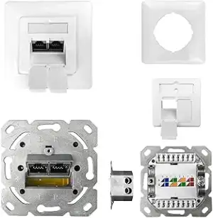 ProfiPatch Netzwerkdose Cat6 Unterputz 500MHz Lan Dose CAT6,CAT5 Unterputz 2X RJ