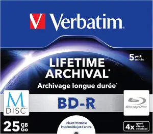 Verbatim M-Disc BD-R mit 25 GB - 4-fache Brenngeschwindigkeit - langlebige Blu-R
