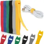 Zivacate 120 Stück Wiederverschließbare Kabelbinder aus Nylon – Klettband Kabelbänder für Kabelmanagement – Ideale Kabel Organizer für Schreibtisch Ladekabel, PC-Kabel – 6 Gemischte Farben