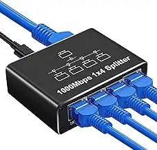 LAN Switch 1 Auf 4 1000Mbps Netzwerk Ethernet Splitter 4 Port Aluminium Gigabit 