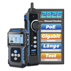 Netzwerkkabeltester, 60V PoE-Erkennung 350m Kabellängenmessung & Gigabit-Unterst