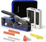 VCELINK Netzwerk Werkzeug Set, RJ45 Crimpzange mit 20 x RJ45 Stecker Cat7/Cat6a Pass Through, Net...