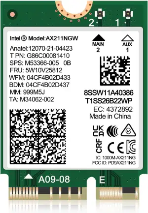 WiFi 6E Wireless Card AX211 NGW. Only Support CNVio2 Protocol and 12/13th Genera