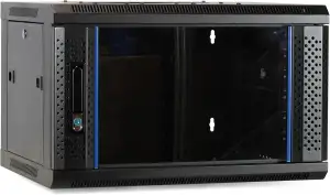 6HE Netzwerkschrank (Serverschrank) 19 Zoll Wandmontage - mit Glastür (BxTxH) 60