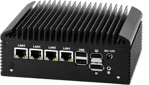 Lüfterlos Mini PC N150 Firewall Appliance Industrial Micro Büro, 4 x 2.5Gbit LAN