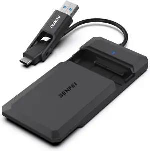 BENFEI Festplattengehäuse 2,5 Zoll, USB C 3.2 Gen 2 / USB Typ-A auf SATA III bis