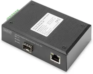 DIGITUS DIN-Rail Medienkonverter - SFP Port - Gbit Ethernet - RJ45 / SFP - 10/10