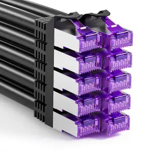 FGB 10 Gbps Patchkabel 0,25m x10, RJ45 Netzwerkkabel CAT 7, (SFTP PIMF Schirmung