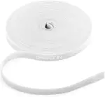deleyCON 10m Klett Kabelbinder Klettband Klettbandrolle 10mm Breit Kabelmanagement Kabelorganizer Klettkabelbinder Klettverschluss zuschneidbar Weiß