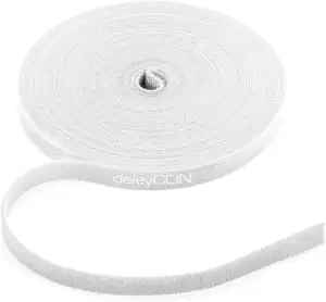 deleyCON 10m Klett Kabelbinder Klettband Klettbandrolle 10mm Breit Kabelmanageme