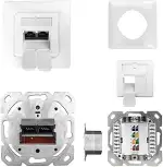 ProfiPatch Netzwerkdose Cat6A Netzwerkdose Unterputz 500MHz LAN Dose CAT7,CAT6A,CAT6,CAT5 Unterpu...