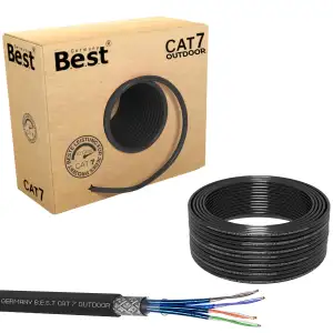 Cat 7 Verlegekabel Erdkabel Netzwerkkabel Datenkabel Schwarz Outdoor UV Außen 50