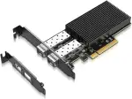 10Gb Ethernet Karte mit 82599ES (X520-DA2) Controller, GiGaPlus 10GB PCI-E Netzwerkkarten Adapter, Dual LAN SFP+ Ports, Unterstützt Windows/Windows Server/VMware Funktionen für 10Gbe Networking NAS