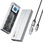 SAN ZANG MASTER USB 4 M2 Enclosure 40Gbps NVMe Enclosure Aktiv gekühltes NVMe Gehäuse mit Lüfter (Kein SATA) - USB4/Thunderbolt 4 - Nur für m2 ssd gehäuse - Für Mac/PC, Alu, Silber - Ohne SSD