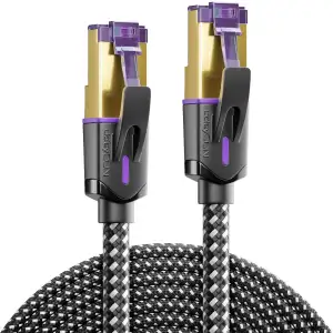 deleyCON 3,0m CAT7 Patchkabel Nylon (10 Gbit/s, S/FTP Schirmung, Kupfer) Gigabit