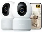 Anona Pano 4K UHD Innenüberwachungskamera, 360° Grad Kamera Überwachung Indoor, Wi-Fi 6 | Personen-/Haustier-/Babyweinen-Erkennung, Zweiwege-Audio, Privatsphären-Modus, 2er-Pack