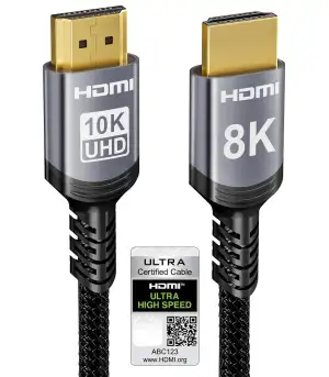 Sniokco 10K 8K 4K HDMI 2.1 Kabel 1.5Meter, Zertifiziert 48Gbps Ultra High Speed HDMI® Kabel 0.01ms 4K 240Hz 165Hz 120Hz 8K 60Hz eARC Netflix HDCP 2.3 2.2 DTS:X HDR10+ TV Monitor Projektor Roku