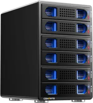 6 Schacht Festplattengehäuse mit Lüfter für 2.5/3.5“ SATA HDD/SSD mit USB A/C 3.