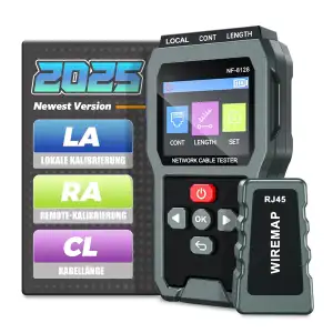 Netzwerkkabeltester 350m Reichweite, 60V Schutz, RJ45 für UTP/STP. Prüft Durchga