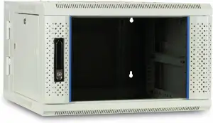 6HE Netzwerkschrank (Serverschrank) 19 Zoll wendbares Wandgehäuse mit Glastür - 