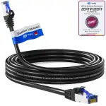 HB-DIGITAL 20m CAT 6a Outdoor LAN Kabel Netzwerkkabel Patchkabel IP66 - GHMT Zertifiziert - RJ45 Ethernet S/FTP PiMF 10 Gbit/s AWG 27/7 für Außen- & Innenbereich wasserdicht - Schwarz