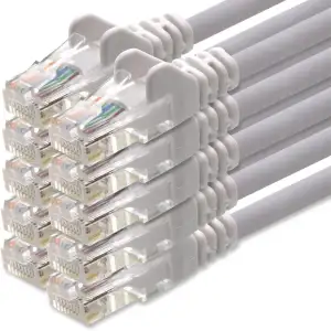 1aTTack.de Netzwerkkabel Cat.6 - weiß - 10x - 0,5m - (Set) - CAT6 Ethernet Kabel