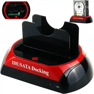 Retoo Festplatten Docking Station USB 2.0, Dockingstation für SATA IDE 2,5 Zoll 