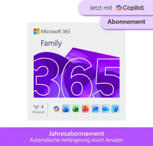 Microsoft 365 Family | 1 Jahr | bis zu 6 Personen | Office Apps mit KI | bis zu 