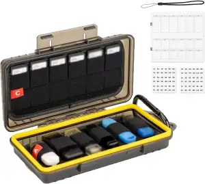 KIWIFOTOS 24 Steckplätze, Hartschale, Wasserabweisend für USB-Stick, CFexpress T