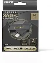Integral Secure 360-C 16 GB Software-verschlüsselter USB-Flash-Laufwerk – USB-C-Anschluss – 256-B...