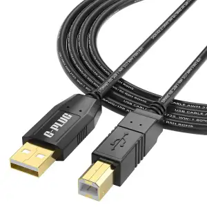 G-PLUG USB 2.0 Druckerkabel 2m - Hochgeschwindigkeits USB A auf B Kabel für Drucker, Scanner, Fax, Digitalpiano, DAC - erhältlich in 1m 2m 3m 5m Schwarz