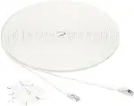 Amazon Basics flaches RJ45 Cat-7 Gigabit Ethernet Patch Internetkabel, 30.5 m, Weiß