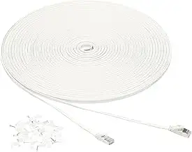 Amazon Basics flaches RJ45 Cat-7 Gigabit Ethernet Patch Internetkabel, 30.5 m, W