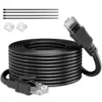 Outdoor Cat 6 LAN Kabel 30meter, Außen Wasserdicht Direct Burial LLDPE UV Mantel - 24AWG 10Gbps Hochgeschwindigkeits Gigabit Ethernet Netzwerkkabel - CCA, UTP mit 20 Kabelbindern