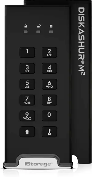iStorage diskAshur M2 2TB - PIN-authentifizierte, hardwareverschlüsselte USB 3.2