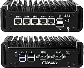 Firewall Mini PC J6413 4 Core, 5 x i226V 2.5GbE LAN Fanless OPNsense Micro Appliance, Barebone, A...