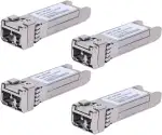 4 Stück 10G Sfp LC MMF300m 10GBase-SR SFP+ Transceiver, 10G 850nm MMF, bis zu 300 Meter, Kompatibel mit Cisco SFP-10G-SR, Meraki MA-SFP-10GB-SR, Ubiquiti UF-MM-10G, Mikrotik, Netgear, D-Link