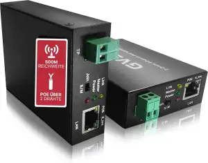 GVS 2-Draht Ethernet PoE Konverter mit bis zu 500m Reichweite - Moderne IP-Techn